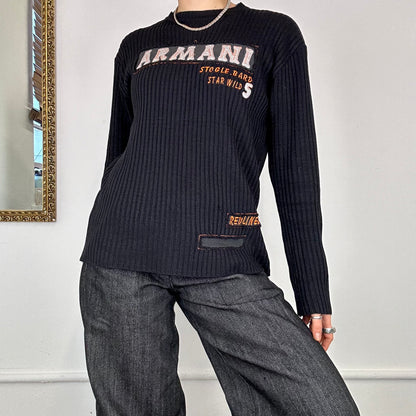 armani ribbed knit jumper