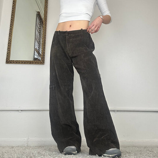 00s wide leg corduroy cargo trousers