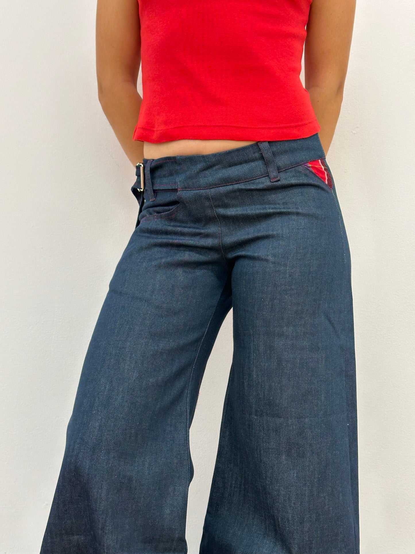 the roman trouser in navy denim