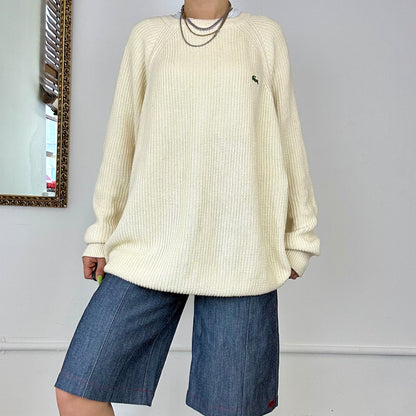 90’s lacoste cream knit jumper