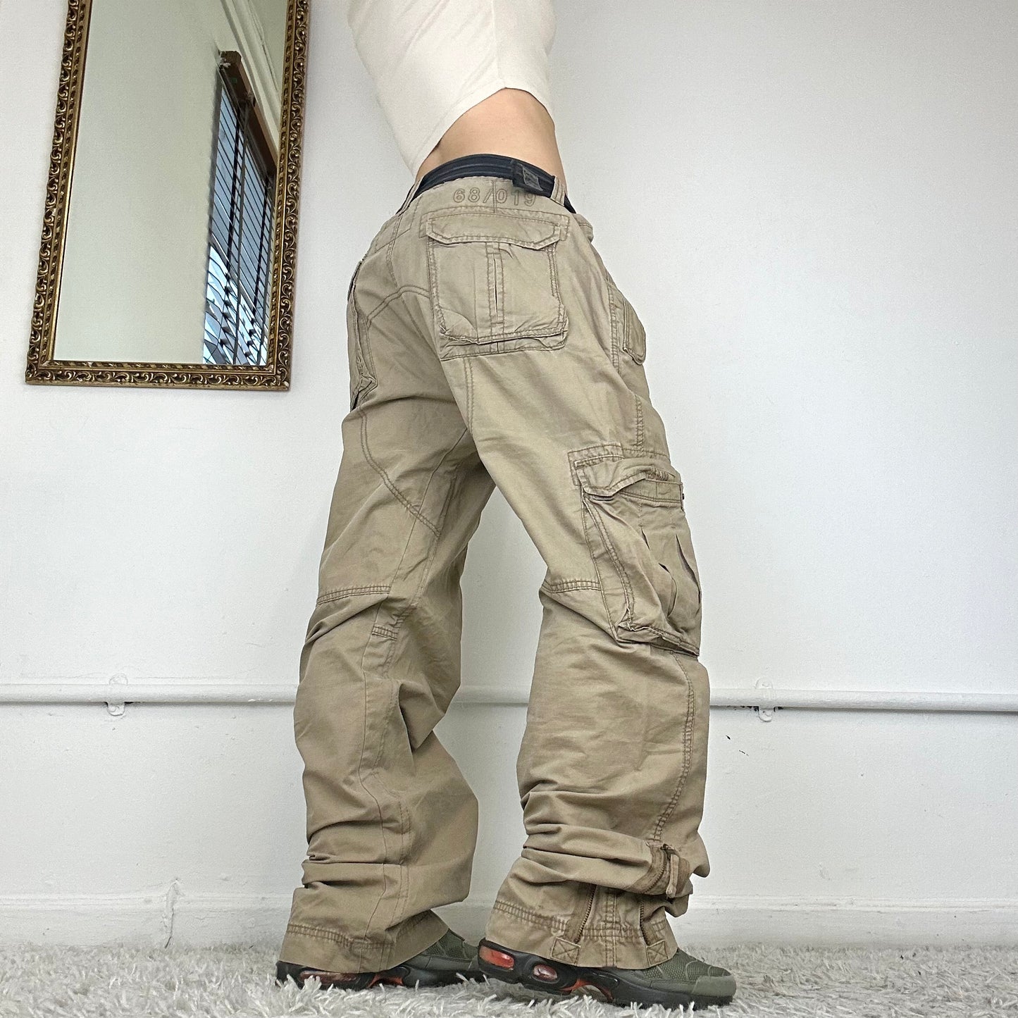 00's printed cargo trousers by espirit