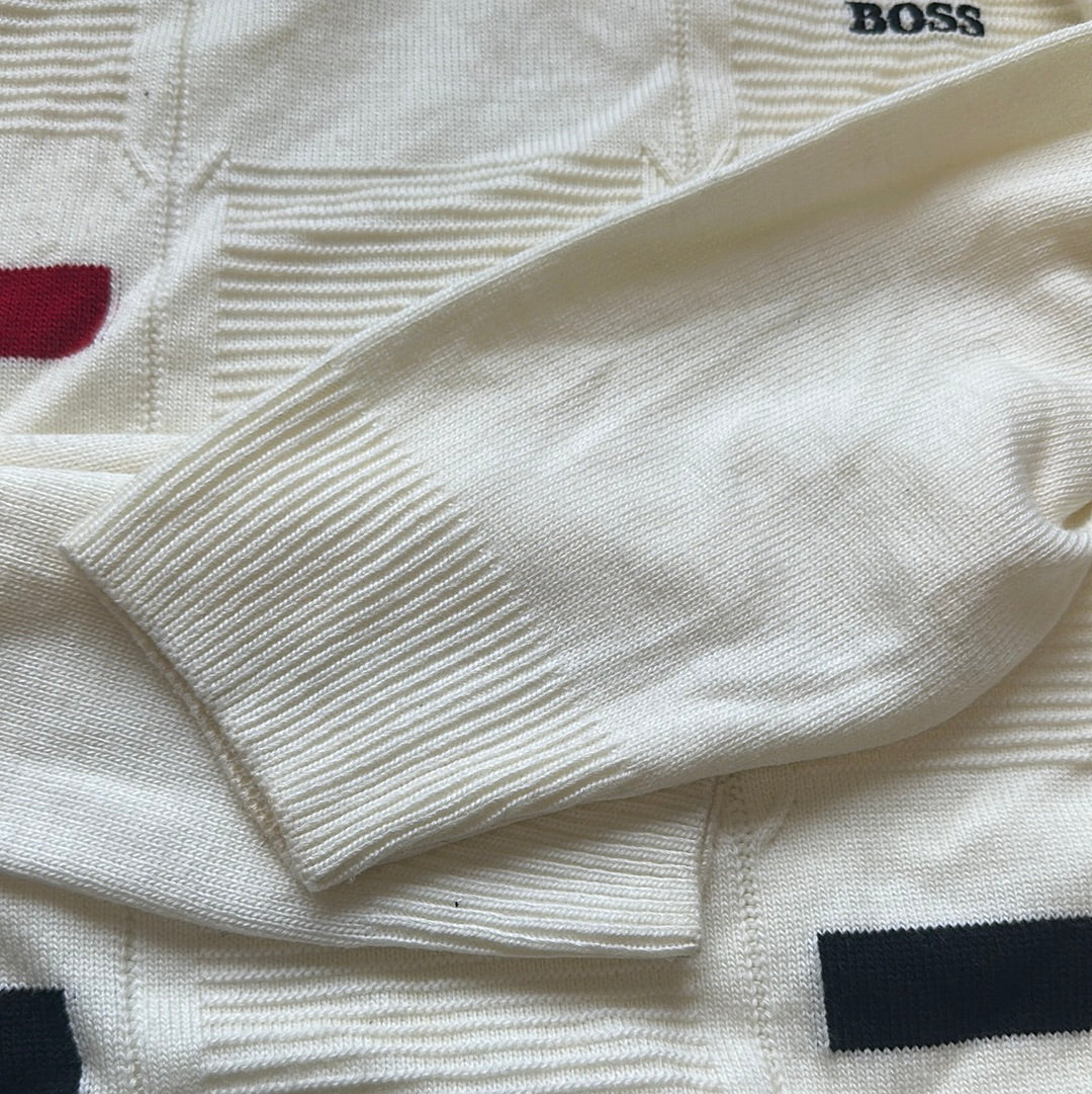 vintage white hugo boss knitted jumper