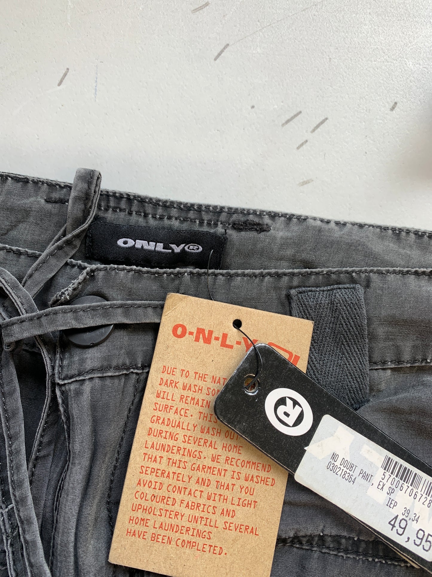 charcoal grey baggy deadstock cargo trousers by only