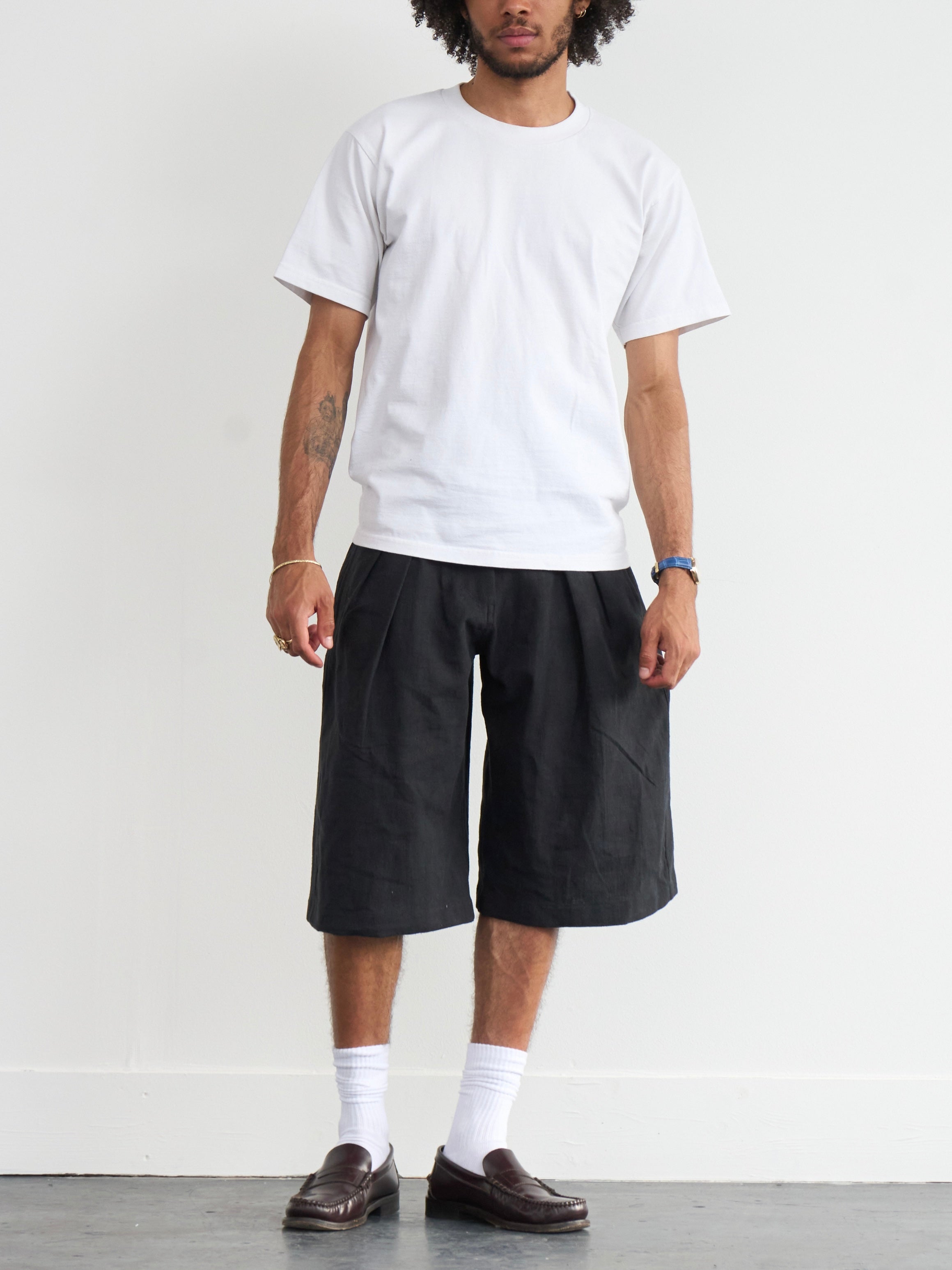 parker short - black linen