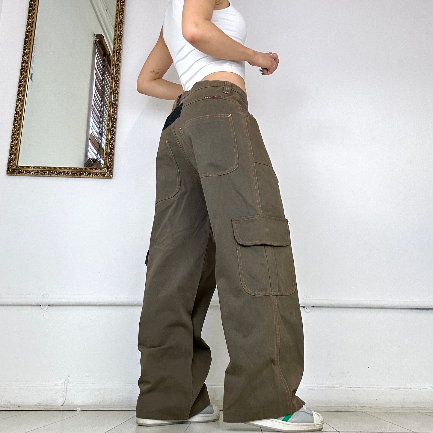 vintage wide leg cargo trousers