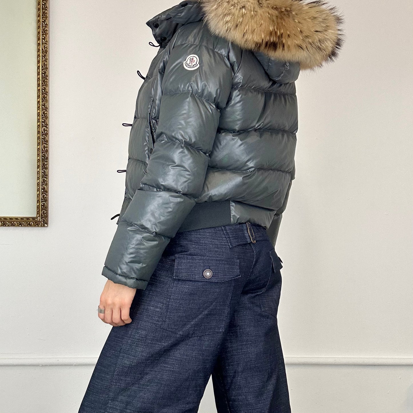 moncler vintage grey puffer coat