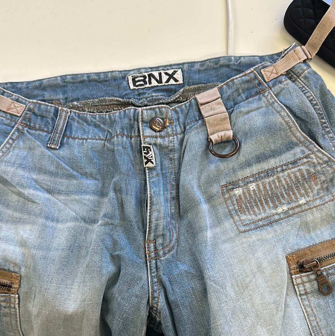 2000's long denim shorts