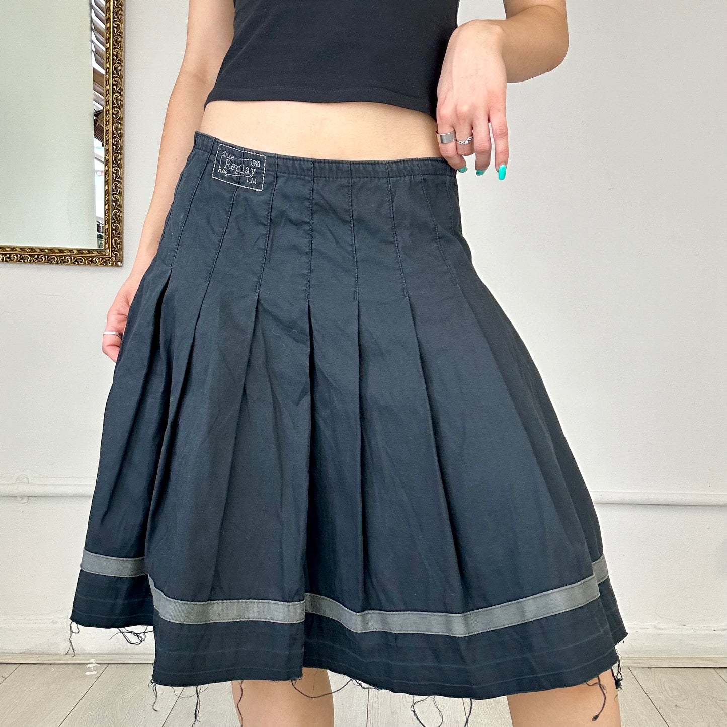 vintage pleated midi skirt by replay