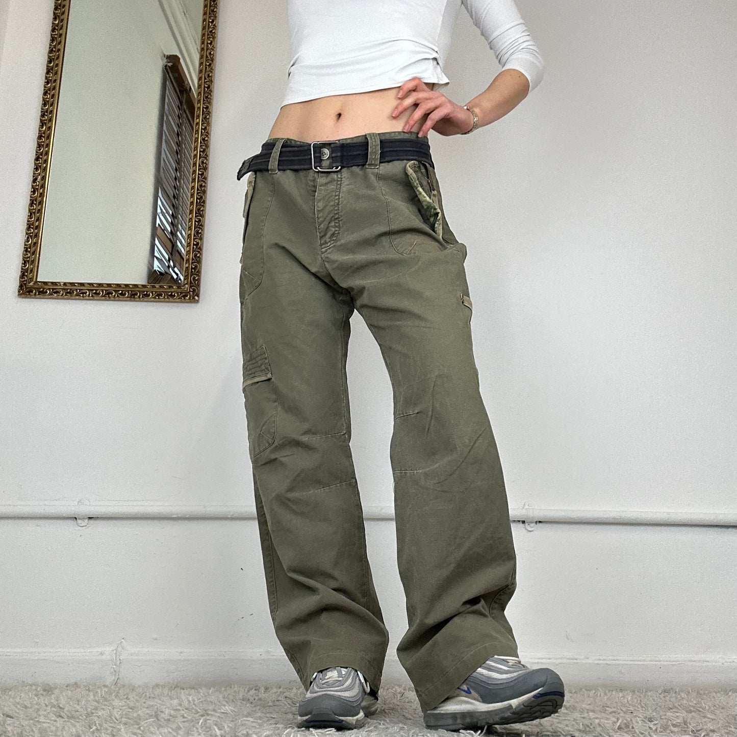 vintage wide leg cargo trousers