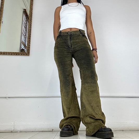 00s two tone corduroy flared jeans