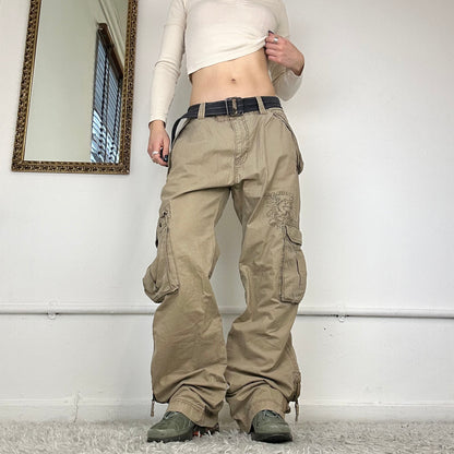 00's printed cargo trousers by espirit