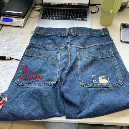 90's new york yankees jorts