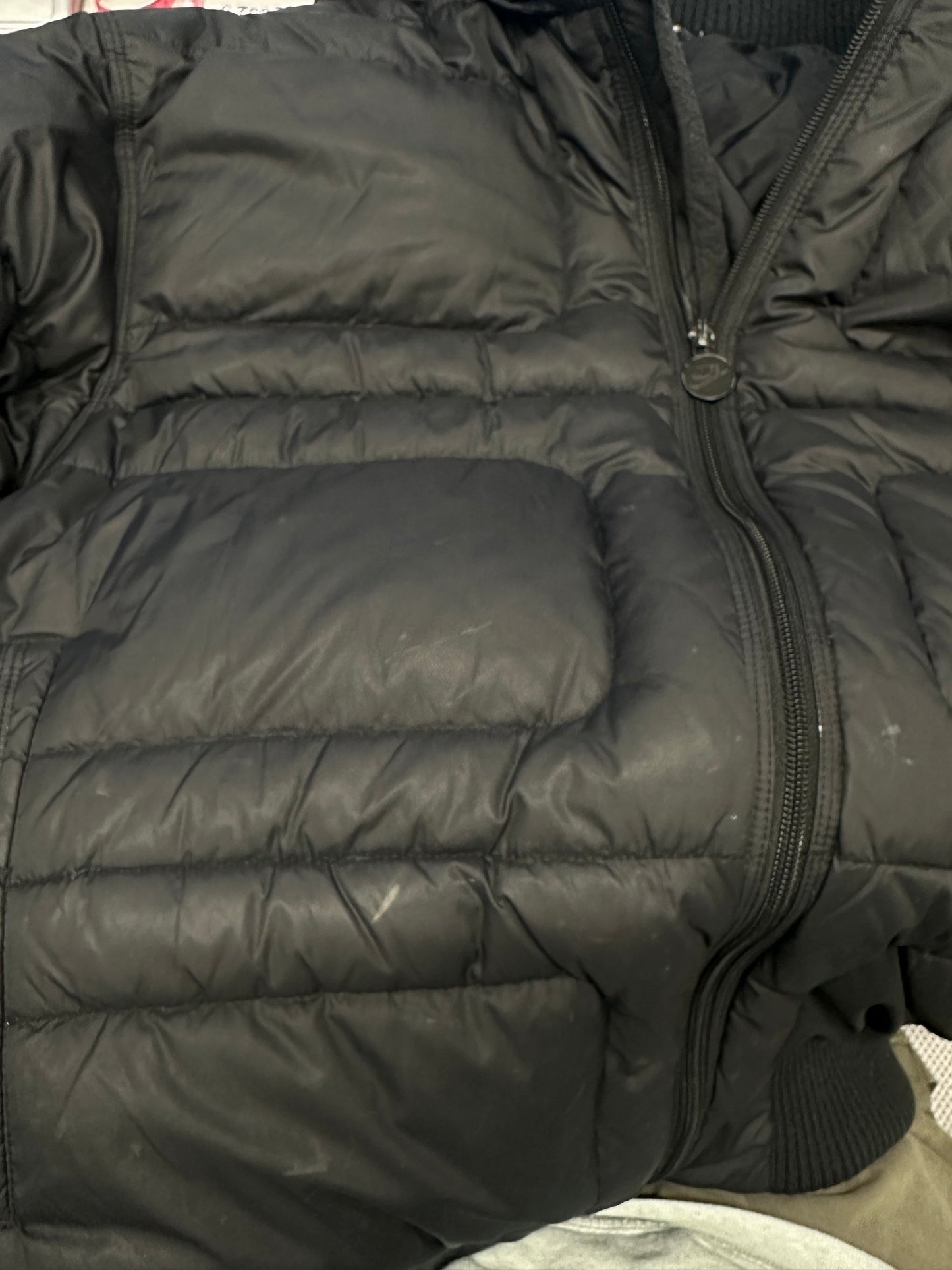 2000's black nike puffer coat