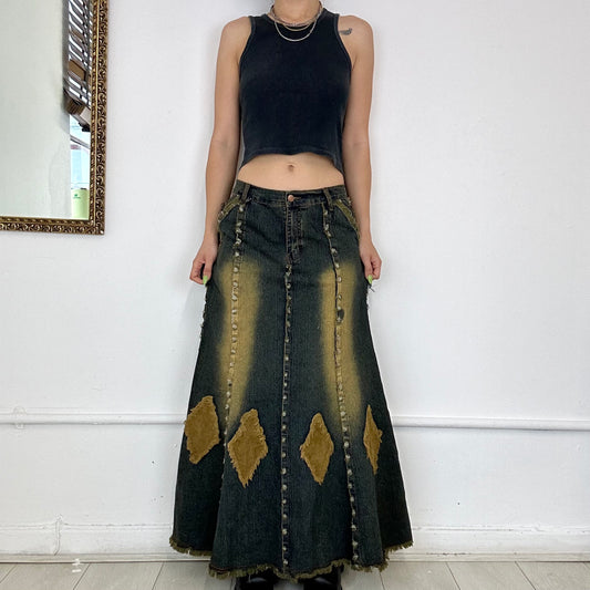 00’s denim maxi skirt