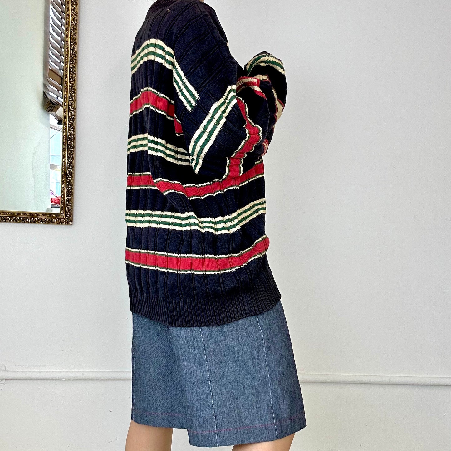 tommy hilfiger striped knitted jumper