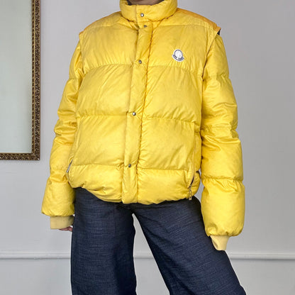 moncler vintage yellow puffer jacket