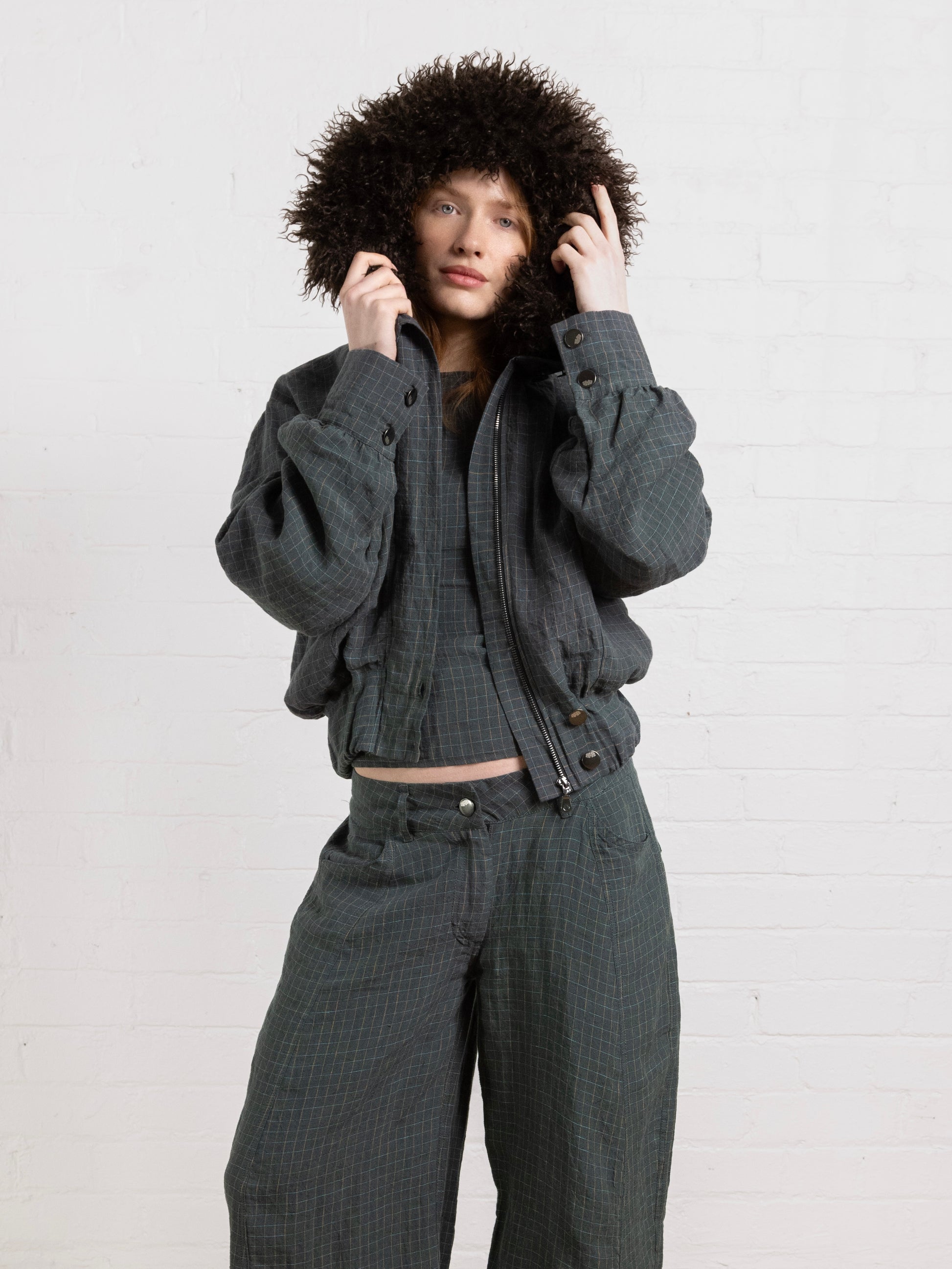 slouch jacket - fern linen