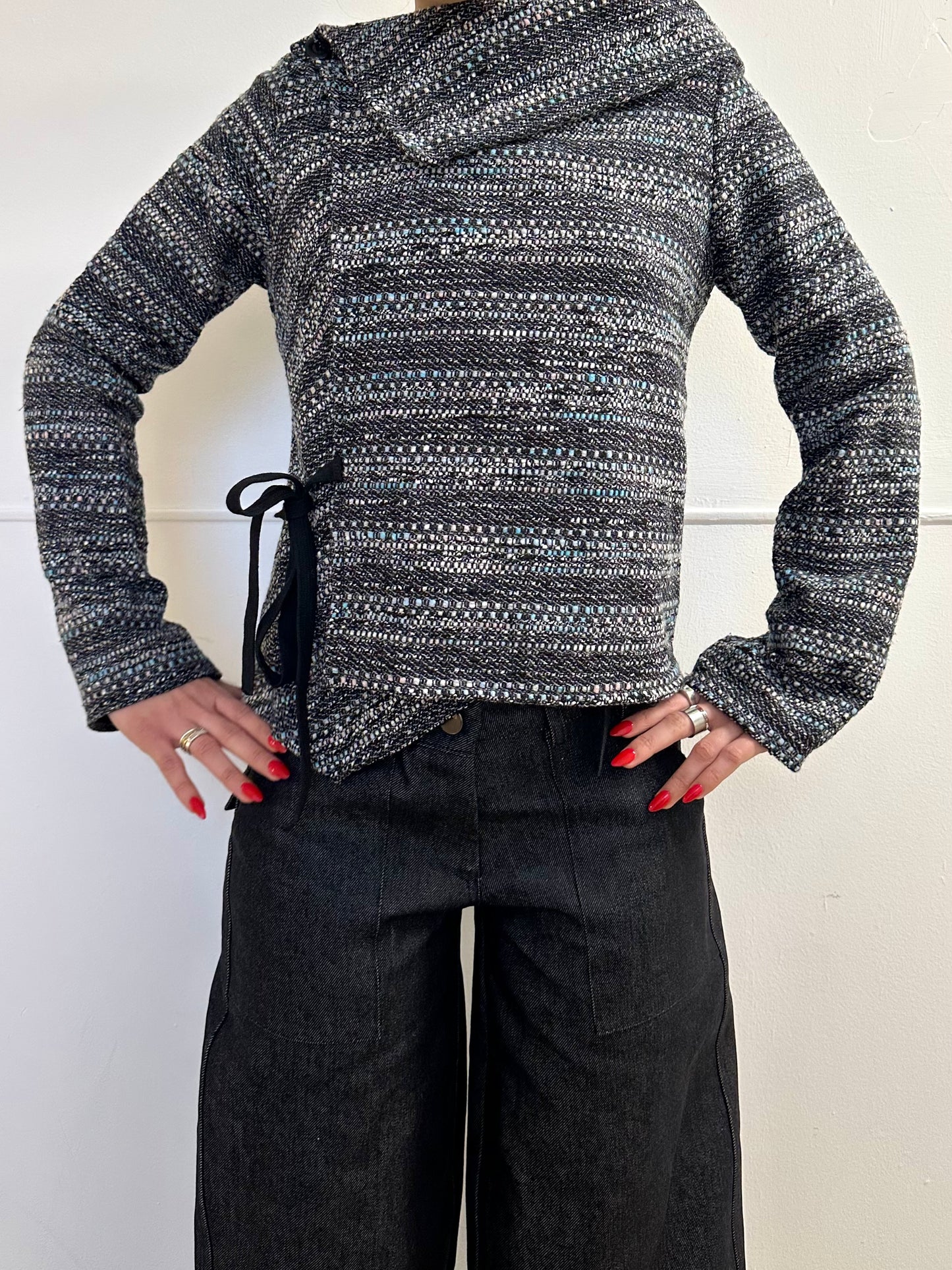 the felix cardigan in black granite