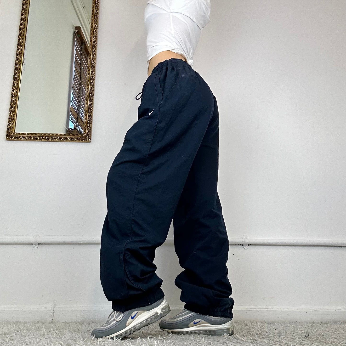 navy nike tracksuit bottoms