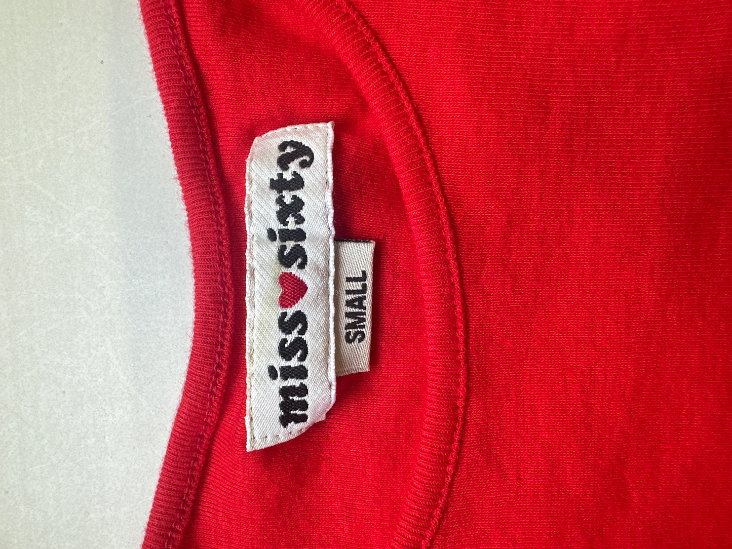 2000's red miss sixty tank top