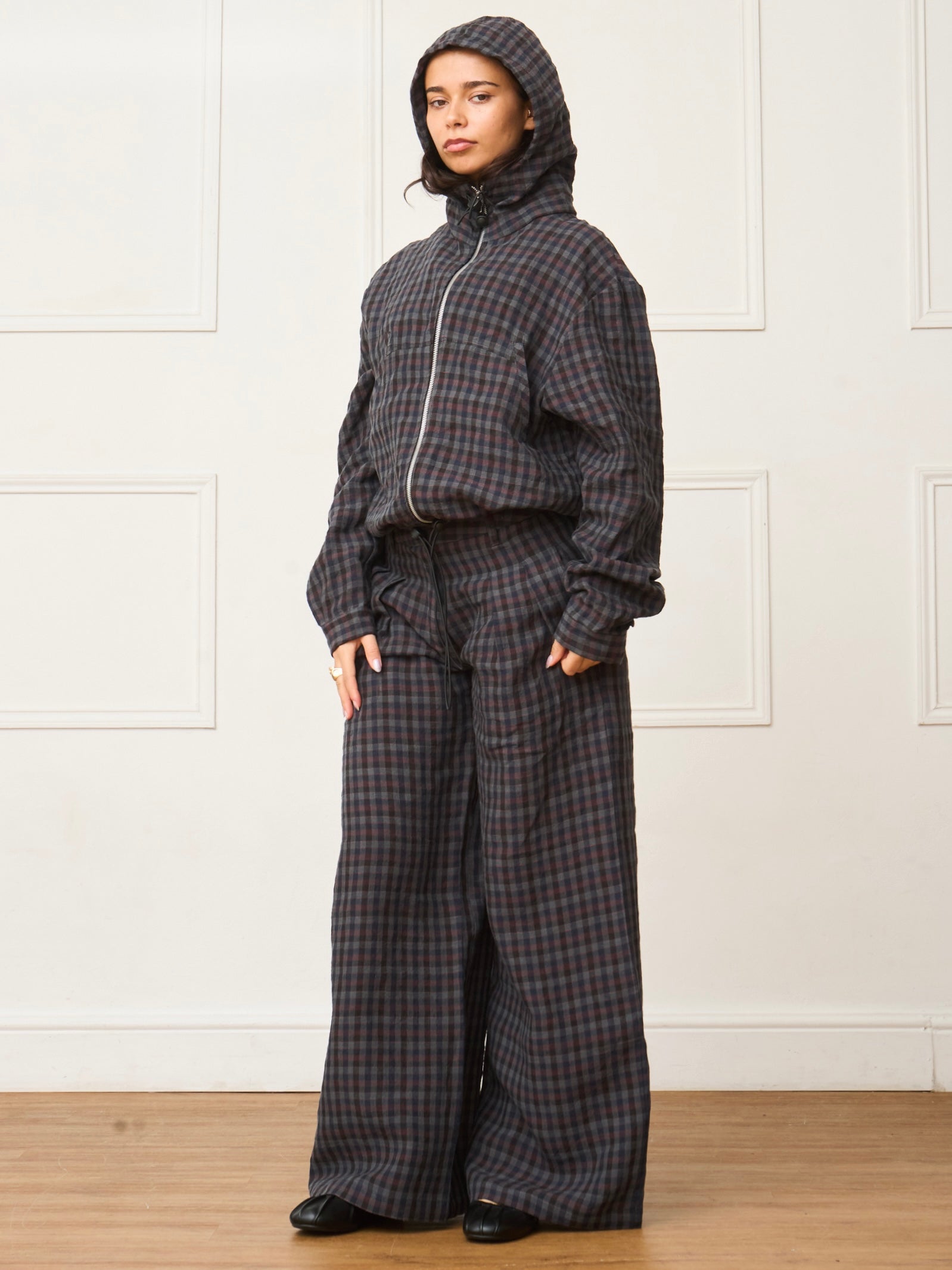jamie jacket - gingham linen