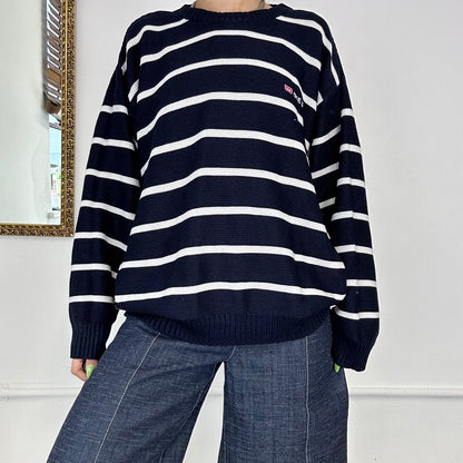 vintage dark navy striped diesel jumper