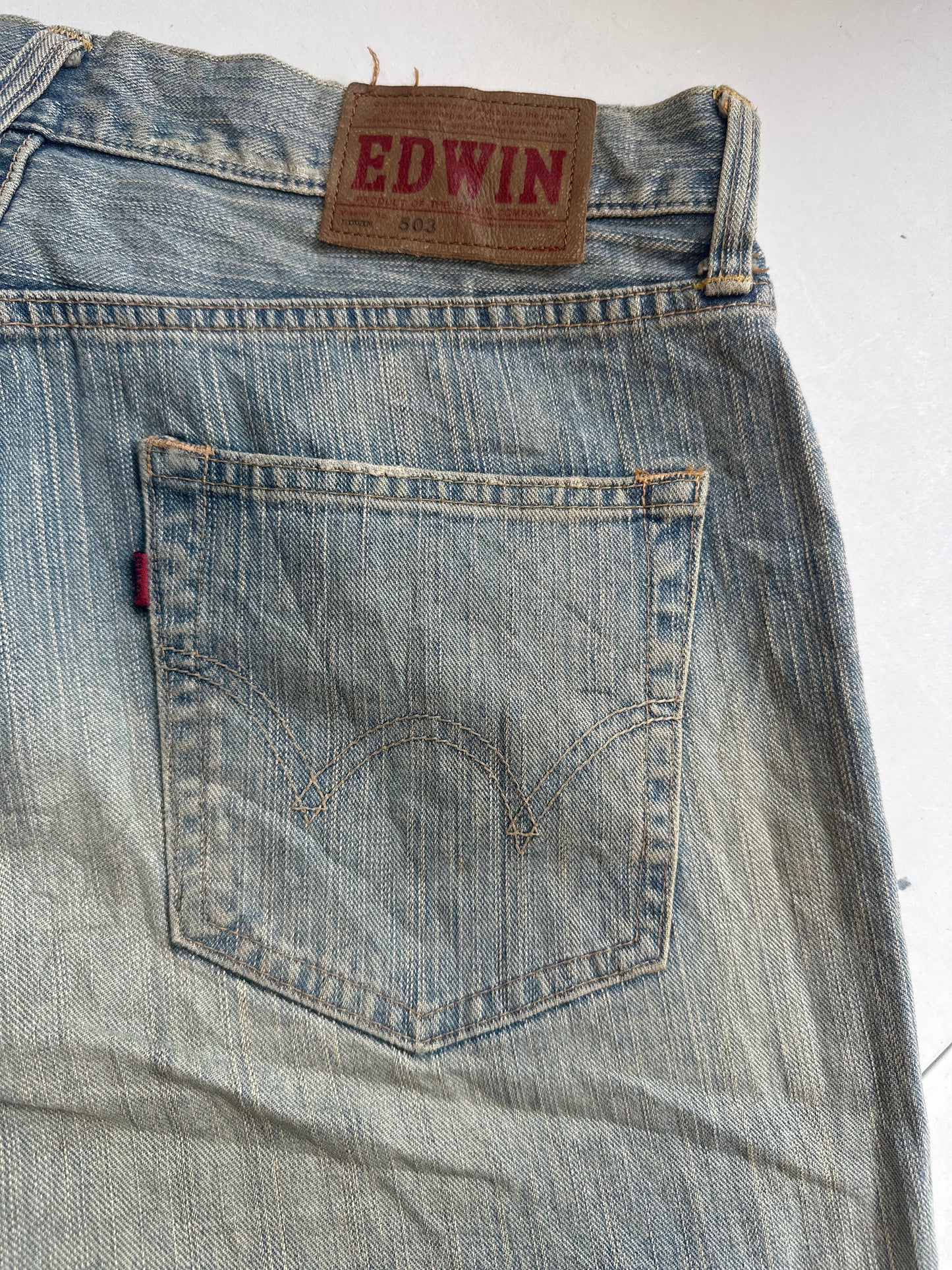 light washed vintage denim shorts