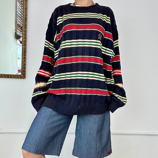 tommy hilfiger striped knitted jumper