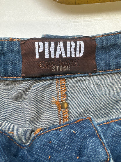 2000's phard mixed denim midi skirt