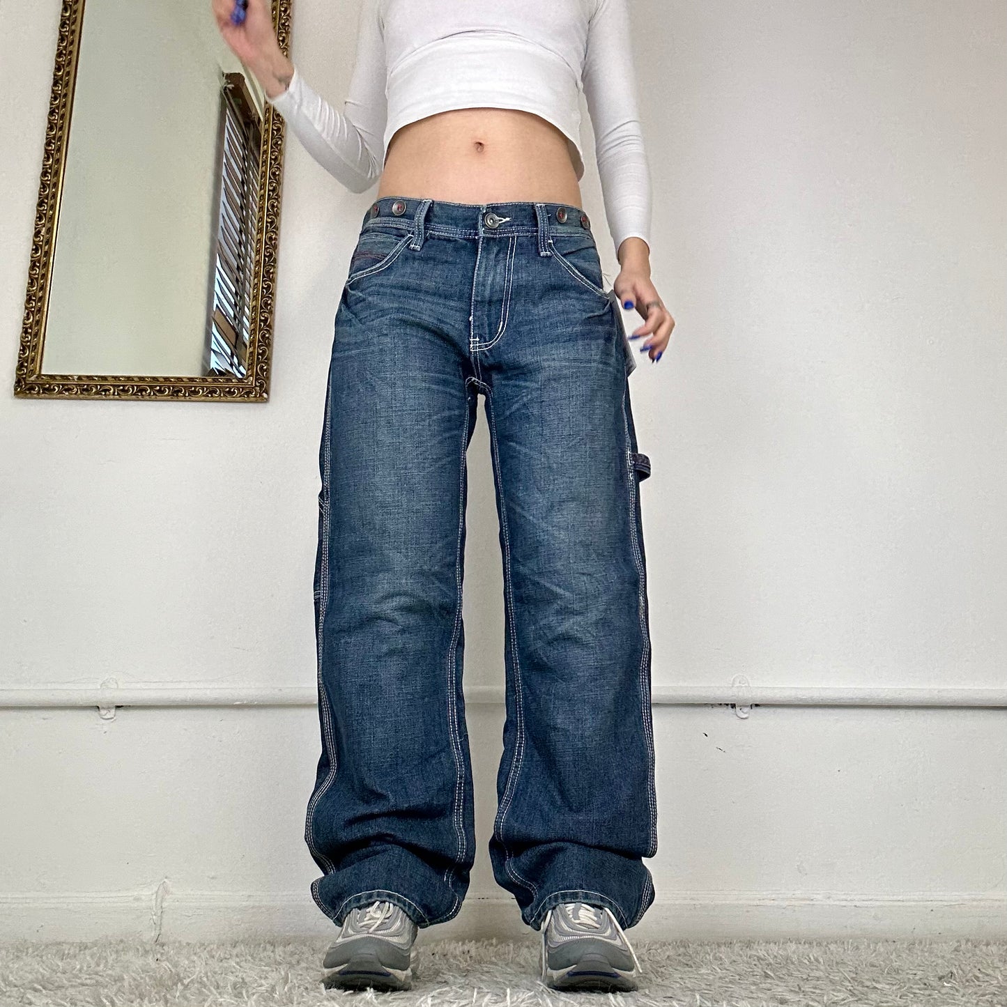 wide leg cargo jeans