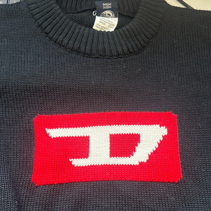 vintage black diesel knit jumper