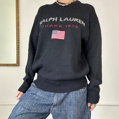 black vintage ralph lauren jumper