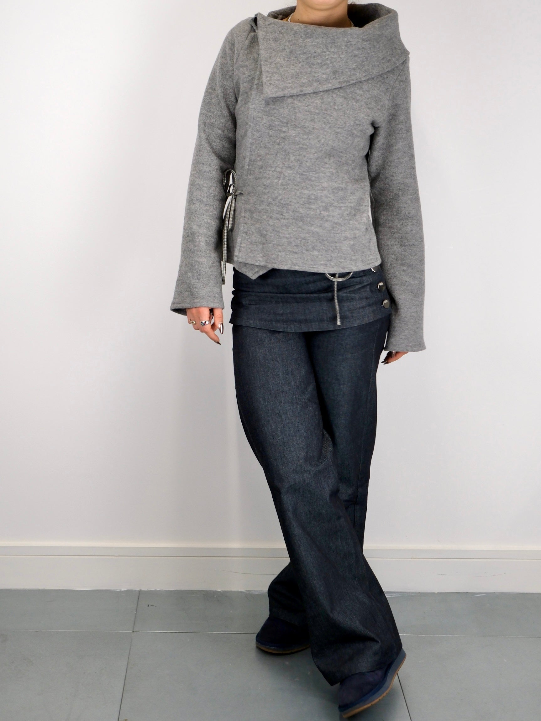 Felix-Cardigan – graue Wolle