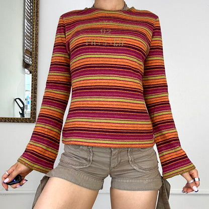 2000's replay colourful striped long sleeve top