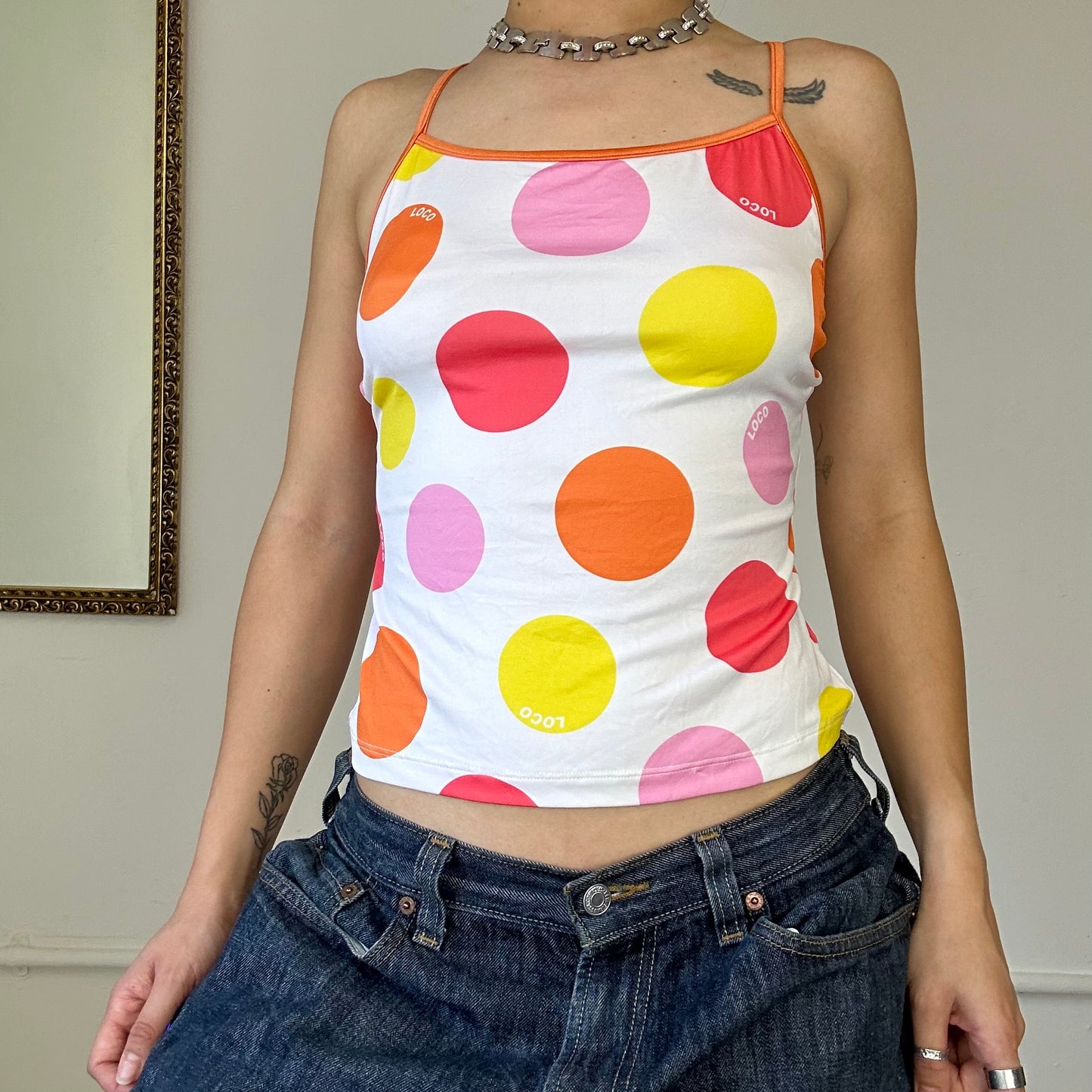 colourful loco poka dot tankini top