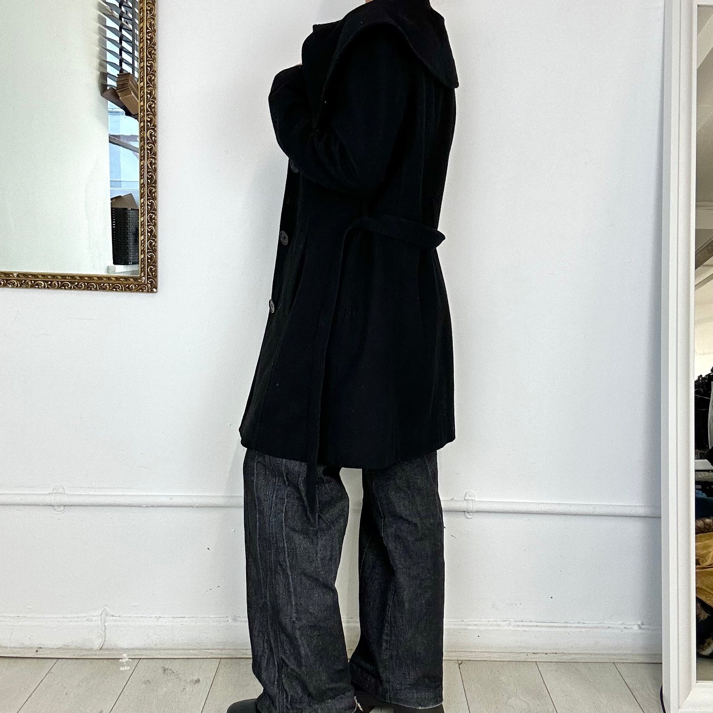 2000's sisley wool trench coat