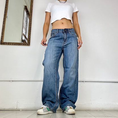 ECKō mid wash baggy jeans