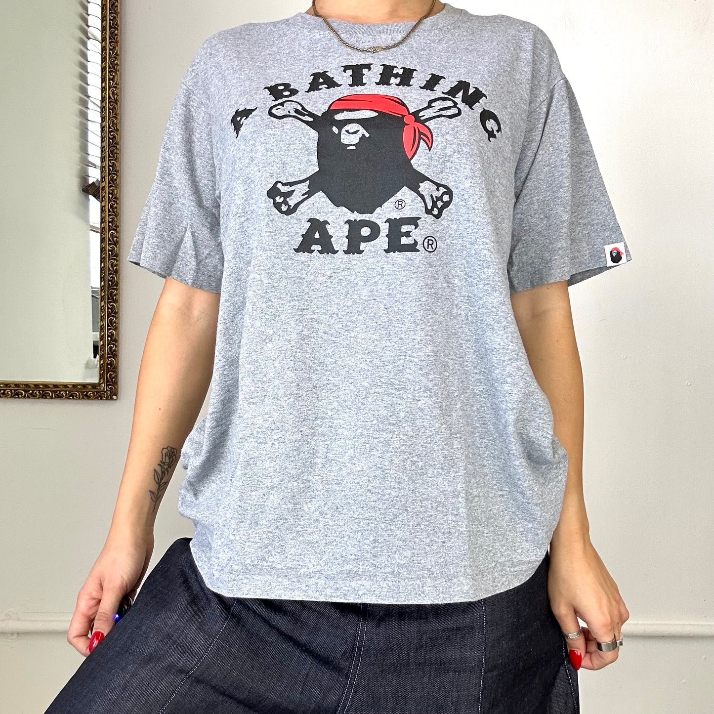 BAPE grey baggy tshirt