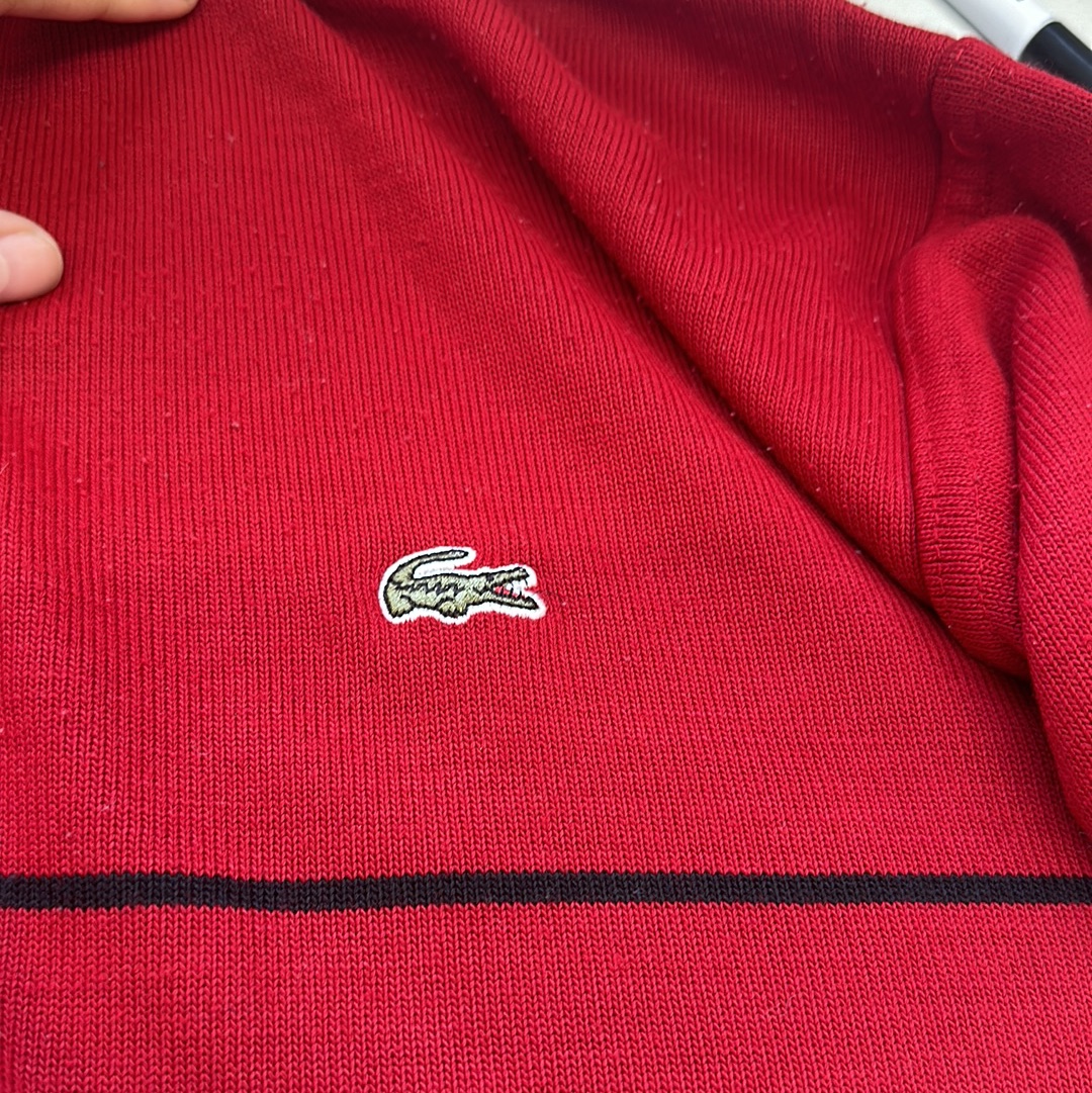 90's red striped lactose polo jumper