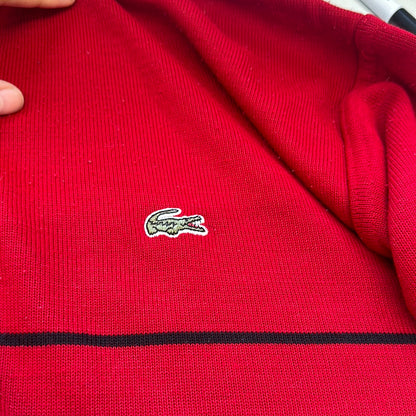 90's red striped lactose polo jumper