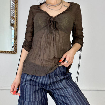 sheer brown blouse by espirit