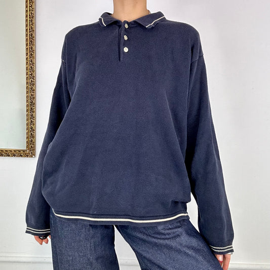 navy tommy hilfiger collared jumper