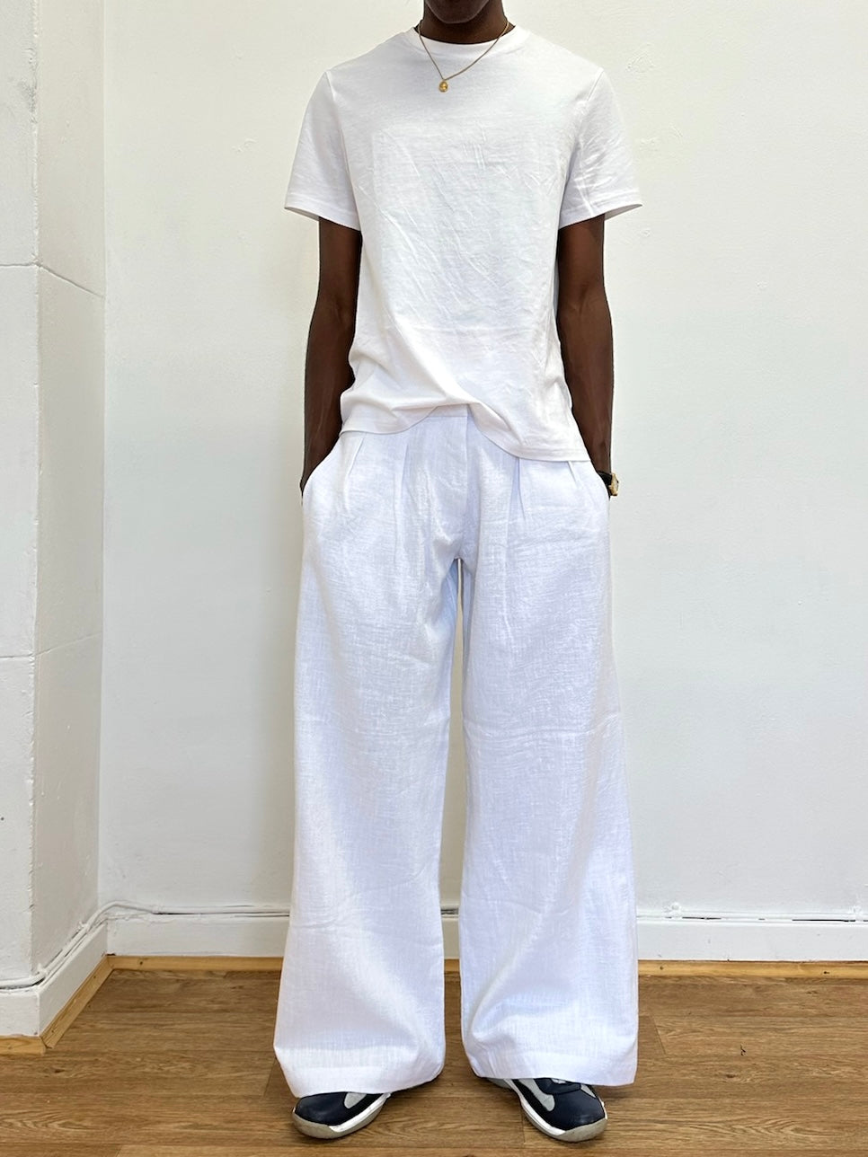 Parker-Hose – weißes Leinen