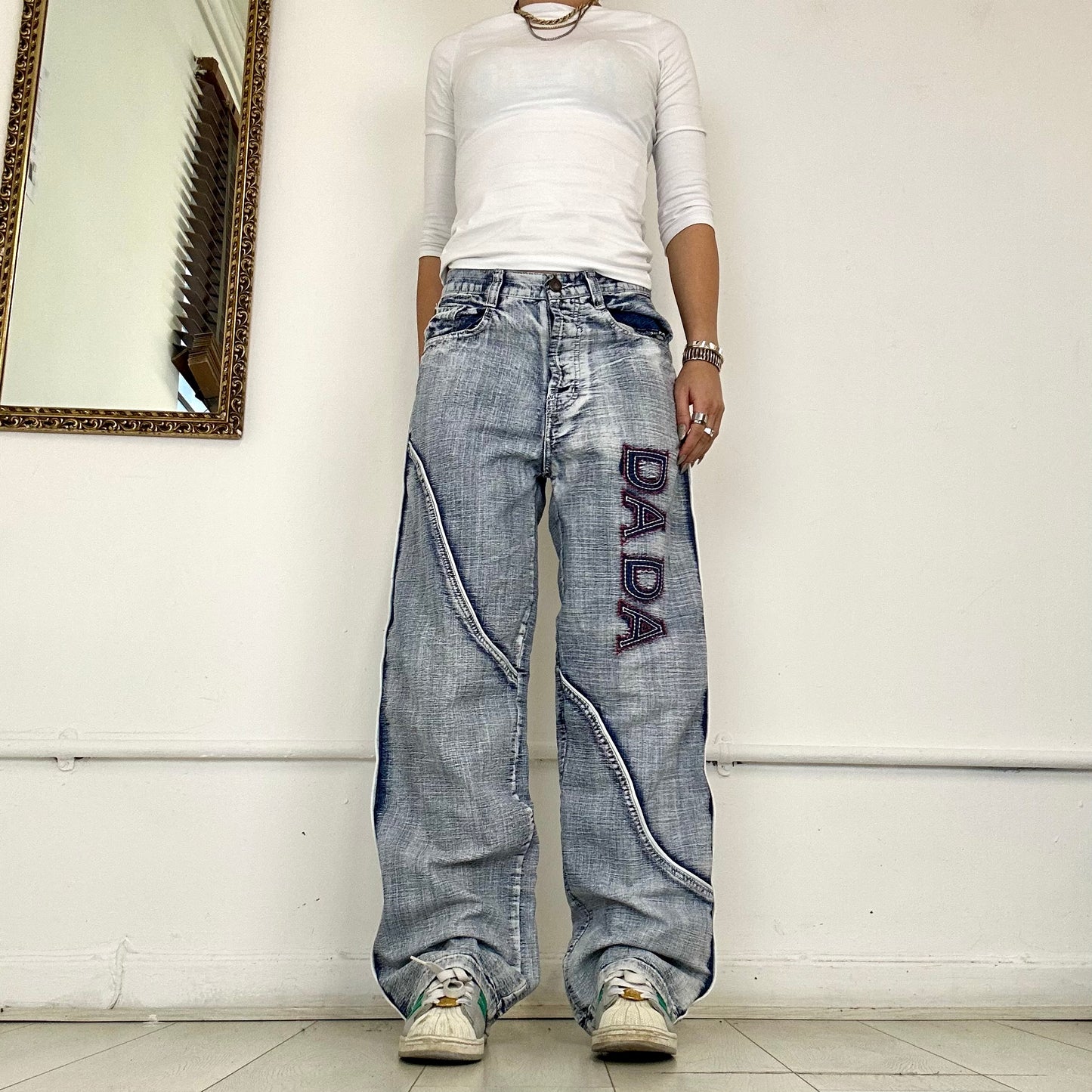 2000's bleach wash cargo jeans