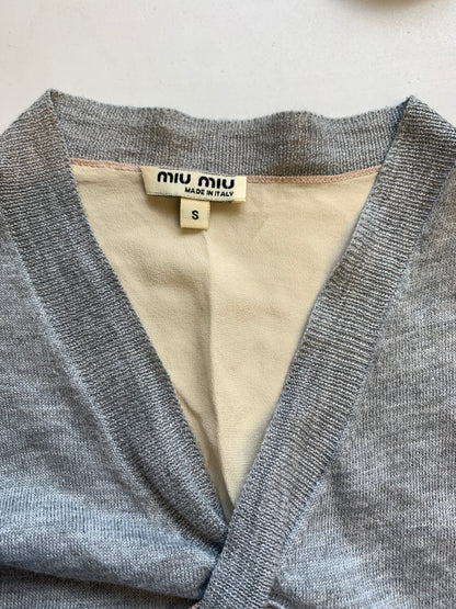 vintage miu miu sleeveless cashmere and silk top