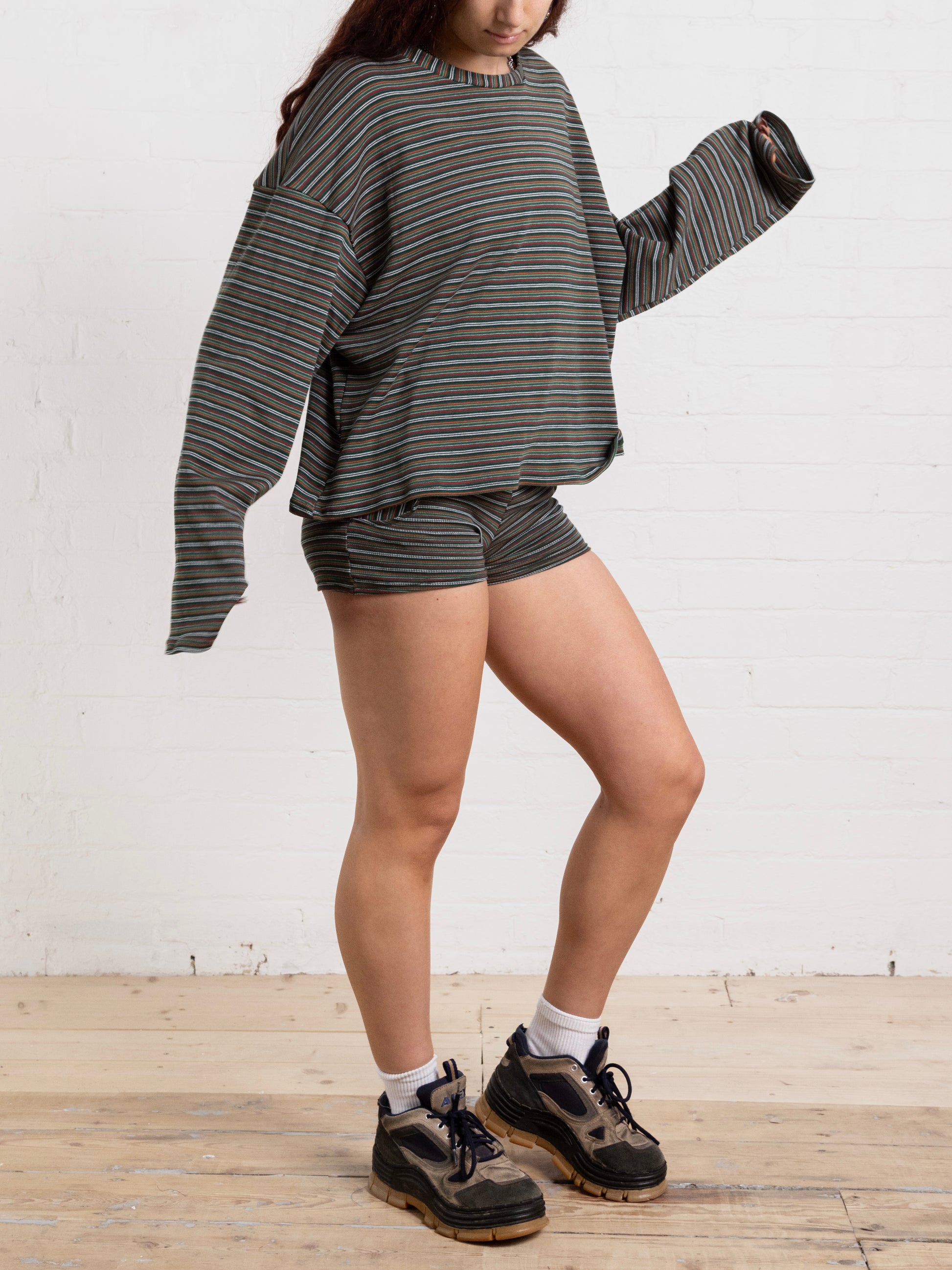 casey jumper - green stripe