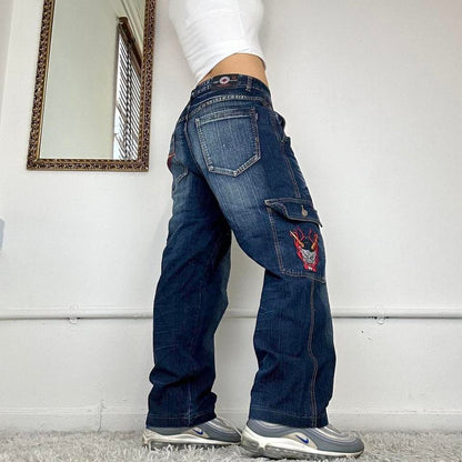 baggy wide leg cargo jeans