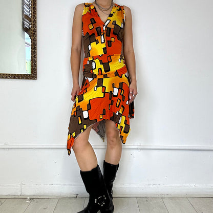 80's asymmetric midi dress