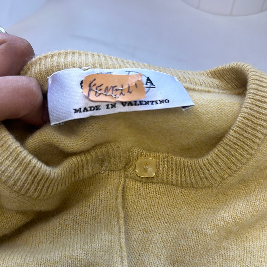 vintage yellow cashmere cardigan