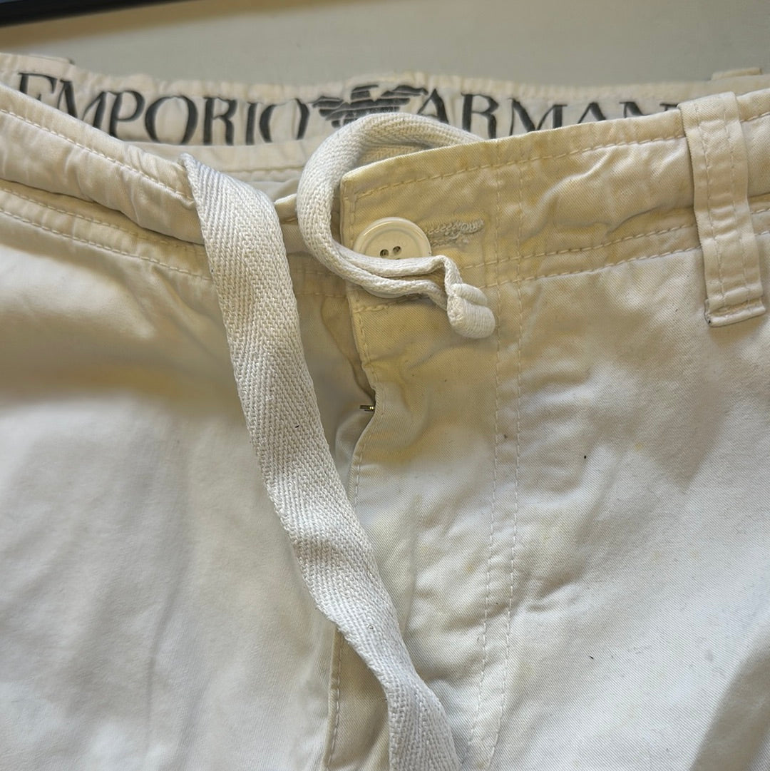 white cargo shorts by emporio armani